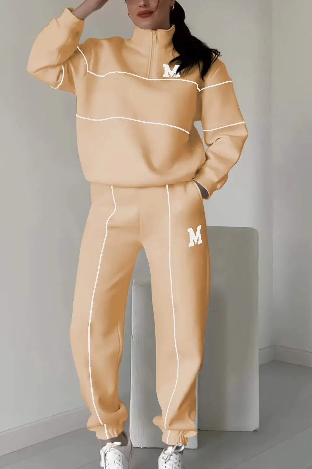 Hoodless Pullover Sweatshirt Sets Pi-Mart