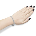 18K White Gold 5 3/5 Cttw Natural Diamond Double Row Link Tennis Bracelet (G-H Color, VS1-VS2 Clarity) - 7" Inches Lootquake LLC