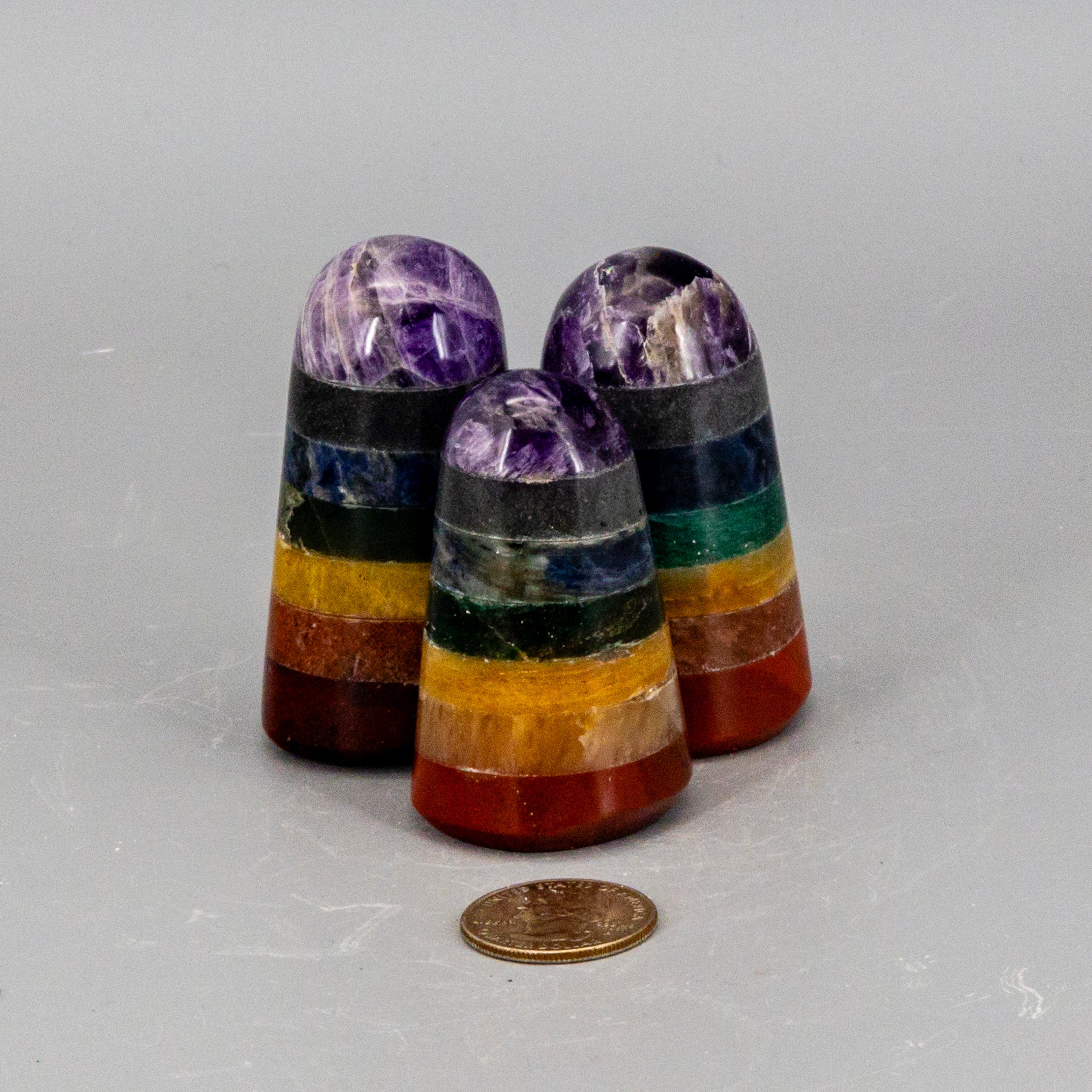 7 Chakras Pillar Tower - Natural Gemstone Crystal Healing Energy Crystal Destiny