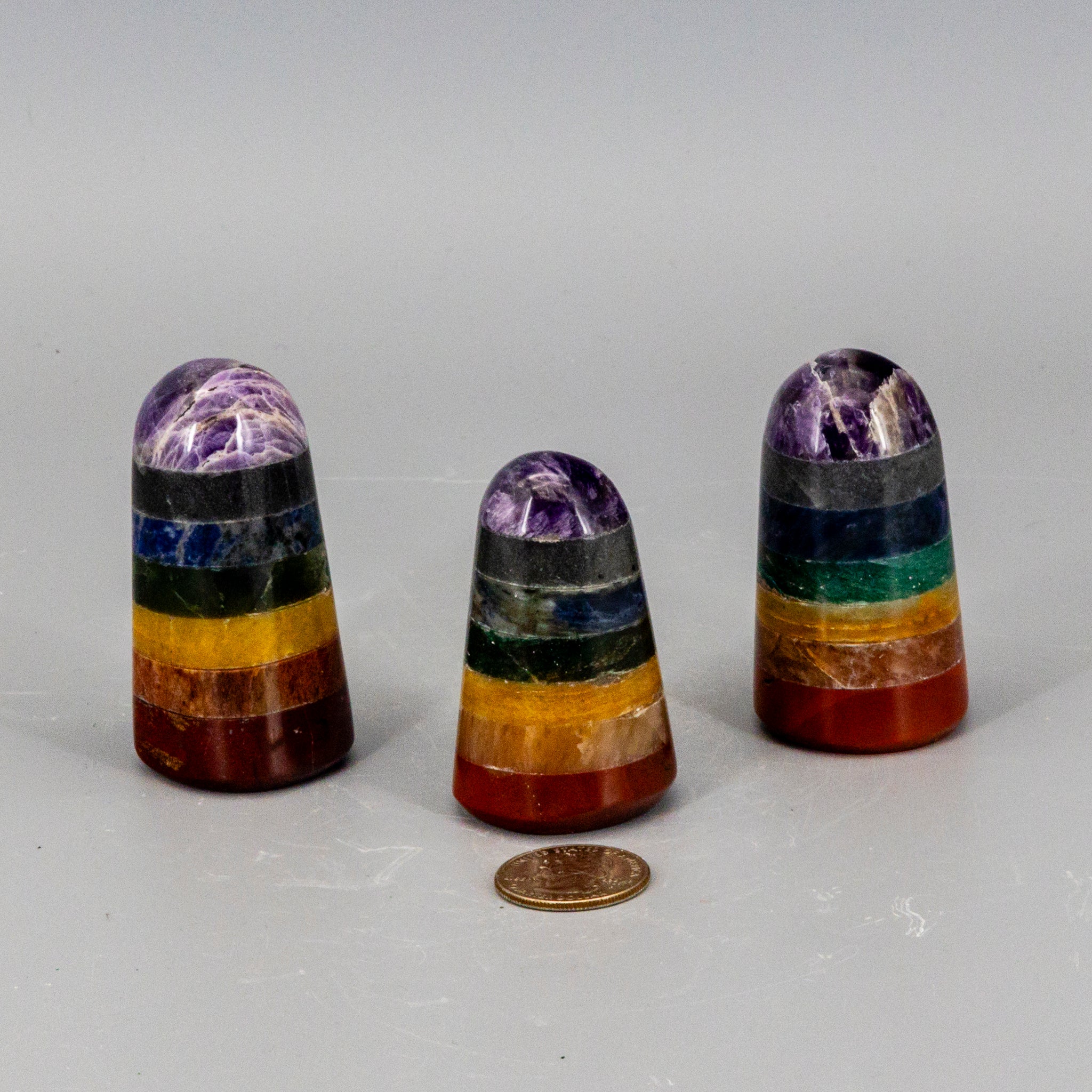 7 Chakras Pillar Tower - Natural Gemstone Crystal Healing Energy Crystal Destiny