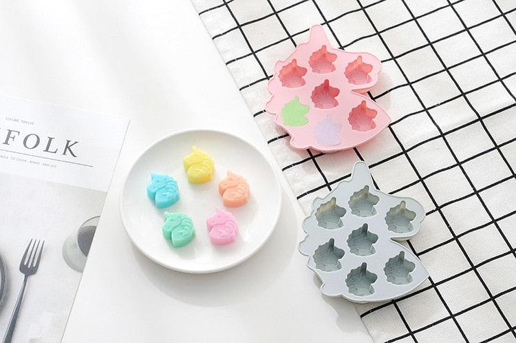 7 Cells Cute Unicorn Silicone Cake Molds No Smell Food Grade Material For Candle, Fondant, Biscuit, Dessert, Chocolate Molds Mini Unicorn Head Ice Cube Tray, Unicorn Silicone Molds Set For Chocolate Candy Cake Cupcake Soap Baking Stevvex