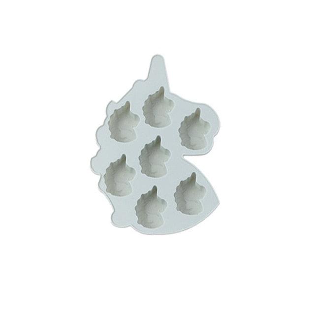 7 Cells Cute Unicorn Silicone Cake Molds No Smell Food Grade Material For Candle, Fondant, Biscuit, Dessert, Chocolate Molds Mini Unicorn Head Ice Cube Tray, Unicorn Silicone Molds Set For Chocolate Candy Cake Cupcake Soap Baking Stevvex