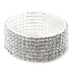 7 Row Stretch Rhinestone Bracelet Gold Crystal Sparkle