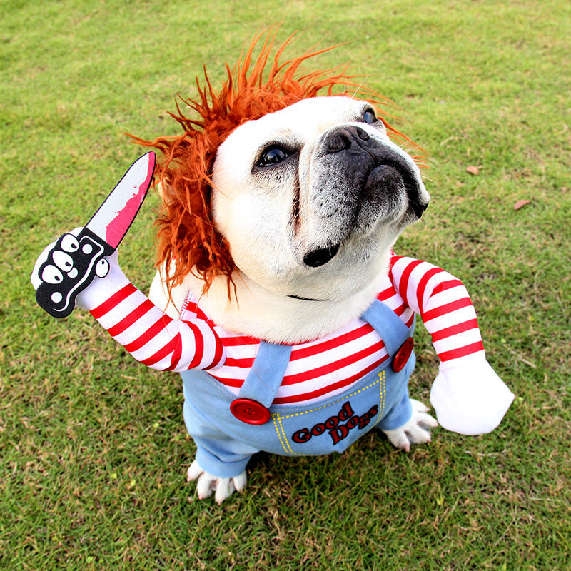 Halloween Pet Costume Pet Dog Funny Clothes Adjustable Dog Cosplay Costume Scary Costume Party Gatherings Pi-Mart