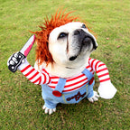 Halloween Pet Costume Pet Dog Funny Clothes Adjustable Dog Cosplay Costume Scary Costume Party Gatherings Pi-Mart