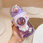700ml Kids Water Bottle for School Boys Girl Cup With Straw BPA Free Cute Cartoon Leakproof Mug Portable Travel Drinking Water Bottle with Strap and Stickers Portable Leakproof BPA-Free Drinking Bottle for Girls School Outdoor Sports Travel Stevvex