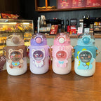 700ml Kids Water Bottle for School Boys Girl Cup With Straw BPA Free Cute Cartoon Leakproof Mug Portable Travel Drinking Water Bottle with Strap and Stickers Portable Leakproof BPA-Free Drinking Bottle for Girls School Outdoor Sports Travel Stevvex