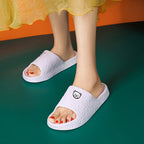 Cute Bear Slippers Indoor Non-slip Thick Soles Floor Bedroom Bathroom Slippers For Women Men Fashion House Shoes Summer Pi-Mart