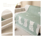 1pc Chenille Cat Cartoon Sofa Cover Blanket Four Seasons Universal Simple Double-sided Multi-functional Sofa Throw Blanket Couch Cover For Living Room Home Decor
