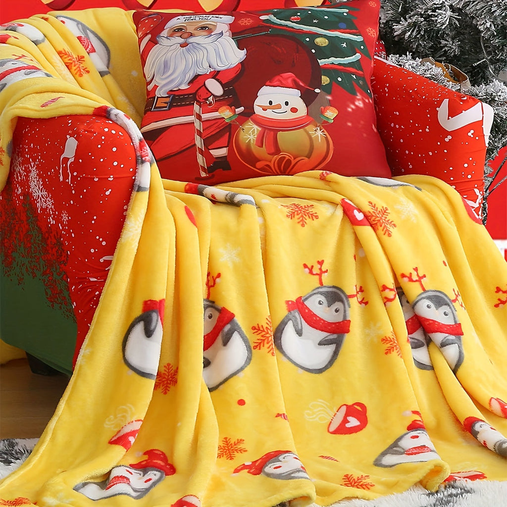 1pc Christmas Plush Bed Blanket, Soft Comfortable Blanket For Sofa Office Bed Camping Travelling Christmas Gift Lootquake LLC