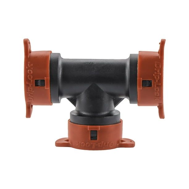 Orbit Irrigation 1/2" Black Drip-Lock Push-Fit Tee; Drip Tubing Connector EasyOptionXY LLC