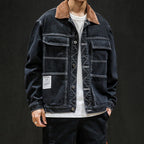 Men Balck Denim Jackets Pi-Mart