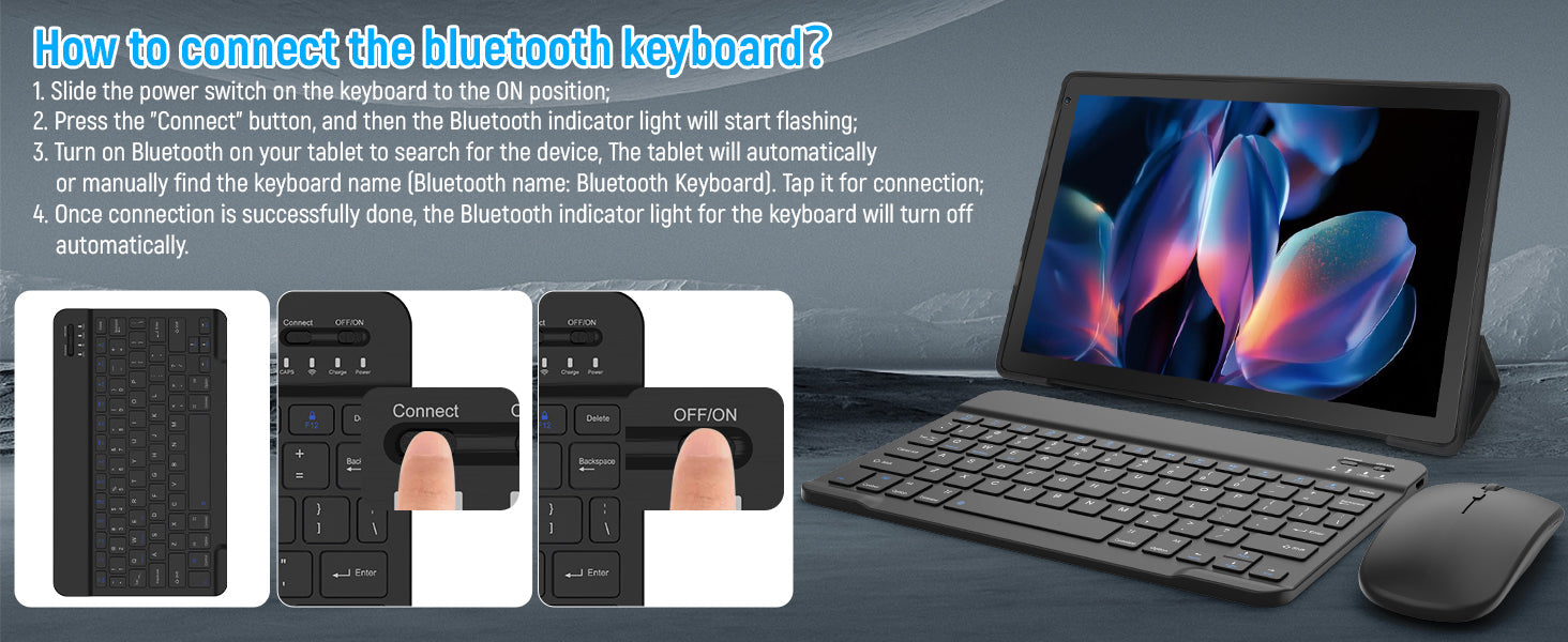 A10L 10 Inch Android Tablet 12GB RAM 64GB ROM IPS HD Touch Screen with Keyboard Case Mouse Stylus 8 in 1 Tablet Kit Lootquake LLC