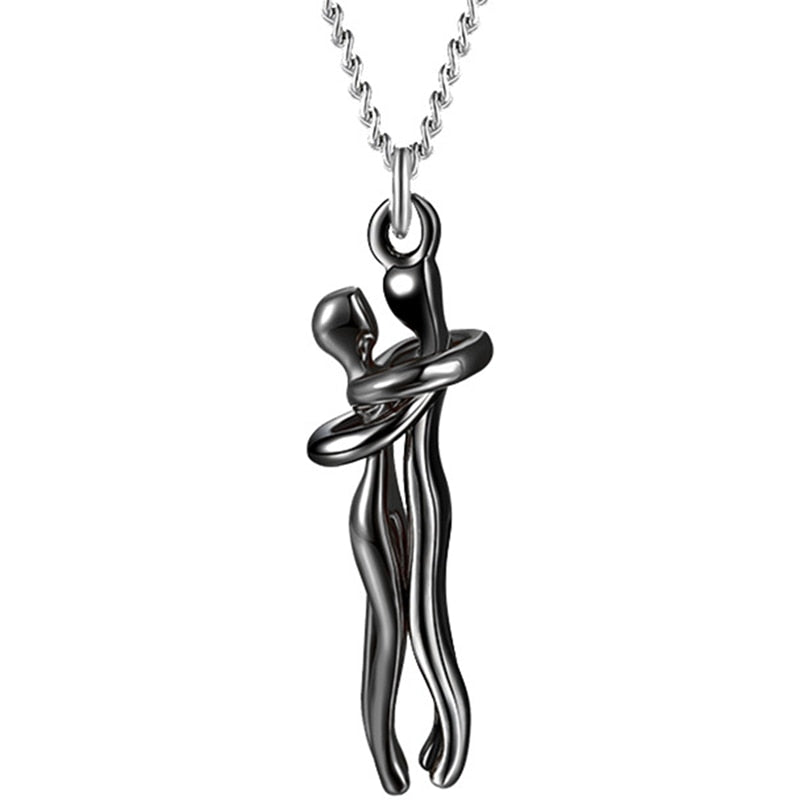 Couple Hugging Pendant Necklace Pi-Mart