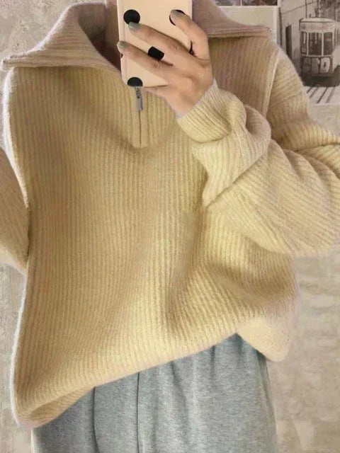 Turtleneck Zipper Sweater Pi-Mart