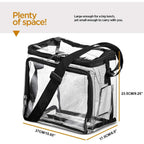 PVC clear lunch bag, adjustable strap front storage compartment mesh pocket, outdoor lunch bag with compartments - SJB-DIAMOND ELITES