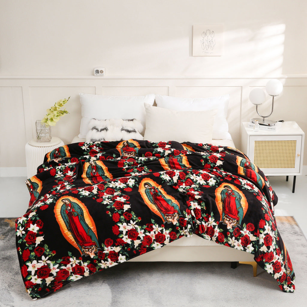 1pc Southwest Native American Flannel Polyester Throw Double-side Printed Blanket, Aztec Geometry Pattern Travel Couch Bed Blanket Plush Soft Lightweight Blanket For All Season Lootquake LLC