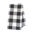 Buffalo Check Kitchen Hand Towel 17x24 Black White Cotton Farmhouse BandsCo Straps