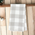 Buffalo Check Tea Hand Towel - Cotton Kitchen Tea Towel, Grey Black White BandsCo Straps