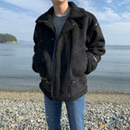 Lamb Cashmere Jacket Men's Winter Thickened Locomotive Suit Pi-Mart
