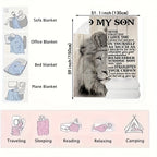 1pc Super Soft Flannel Blanket Gift From Mother To Son Suitable Bedroom Throw Blanket High Definition Printed Soft Blanket For Sofa Couch Office Bed Camping Travelling Lootquake LLC