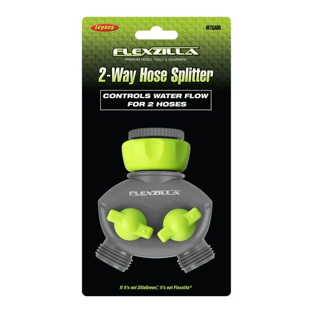 Flexzilla? 2-Way Hose Splitter, 3/4" - 11 1/2 GHT Fittings, ZillaGreen?