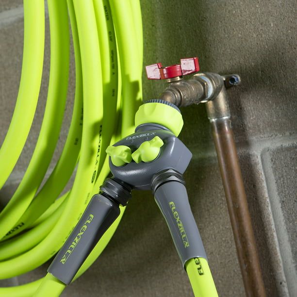 Flexzilla? 2-Way Hose Splitter, 3/4" - 11 1/2 GHT Fittings, ZillaGreen?
