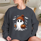 Fashion Drop-shoulder Sweater Women's Halloween Velvet Hoodie Pi-Mart