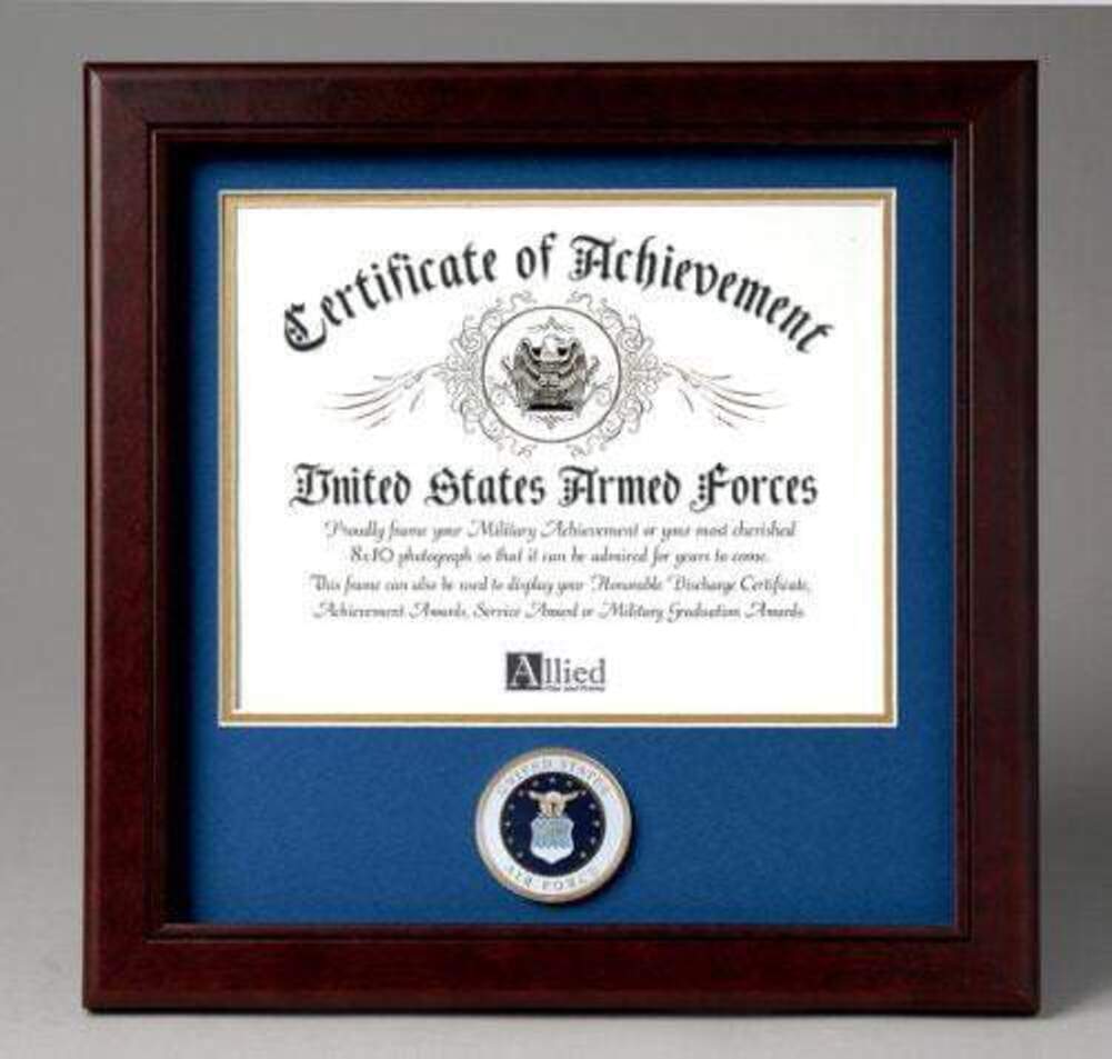 US Air Force Certificate of Achievement Frame with Medallion (8 x 10 inch) The Military Gift Store