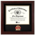 Firefighter Medallion Certificate Frame Hand Made By Veterans. The Military Gift Store