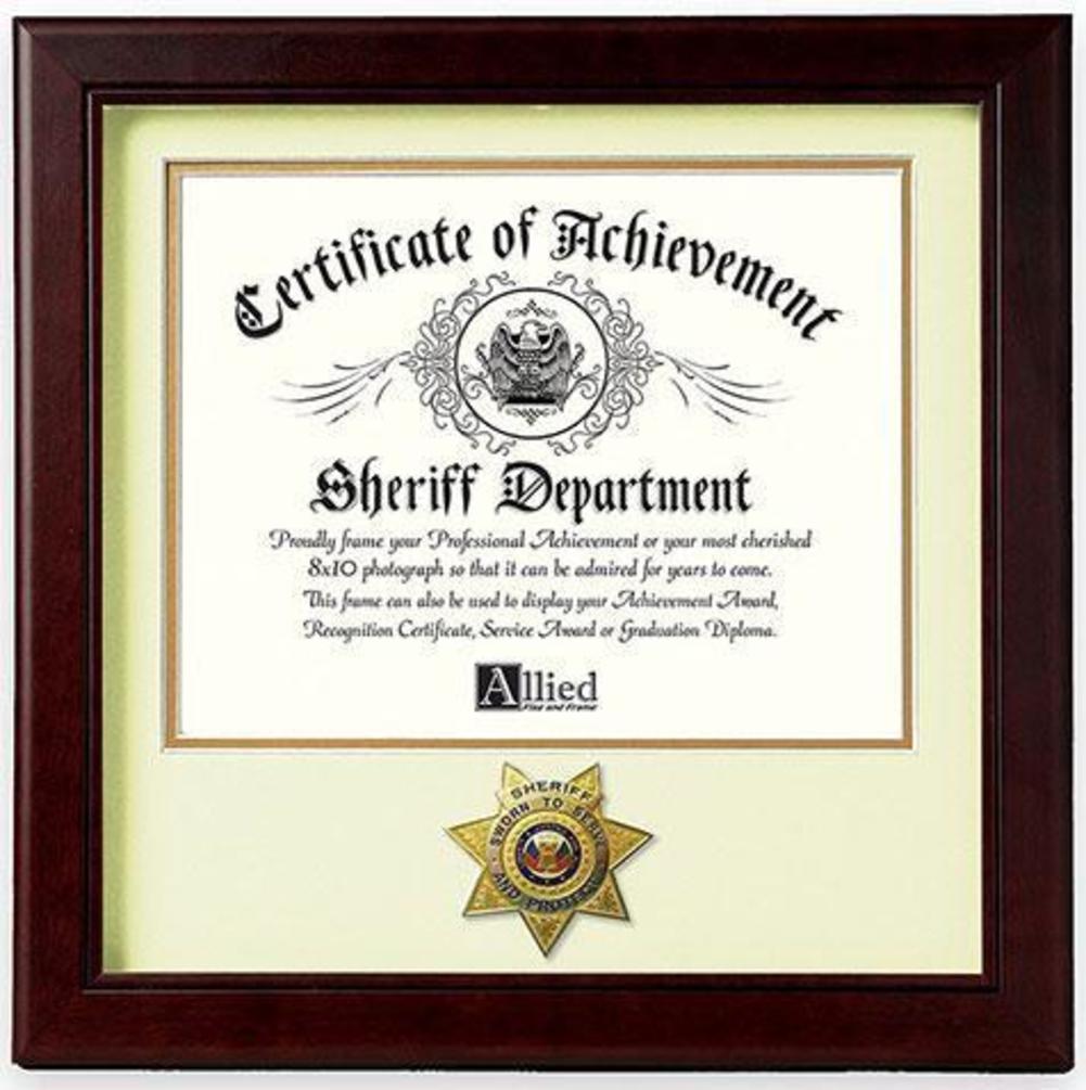 Flag Connections Sheriff Medallion 8-Inch by 10-Inch Certificate Frame. The Military Gift Store