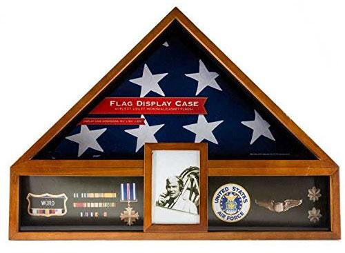 Flag Connections Military Veteran Flag and Medal Display Case - 5'x9.5' Shadow Box The Military Gift Store