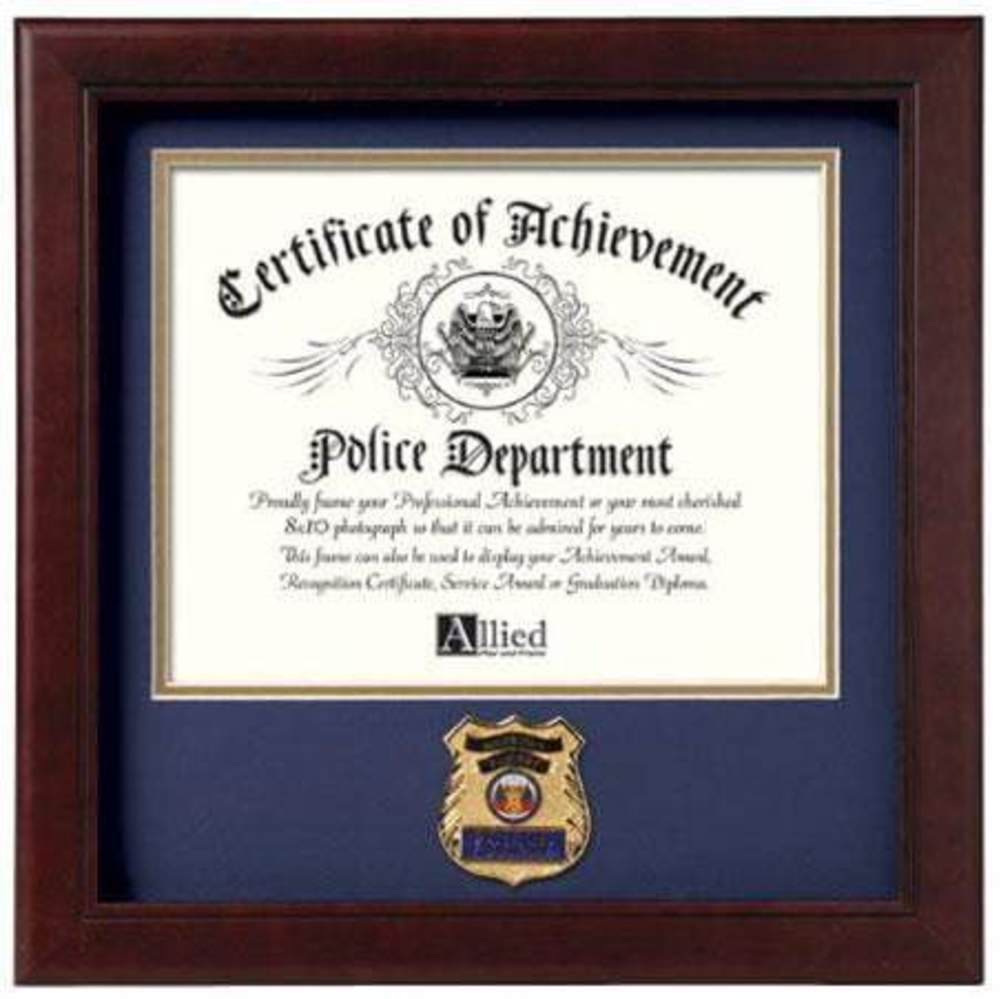 US Police Officer Certificate of Achievement Frame with Medallion - 8 x 10 inch. The Military Gift Store