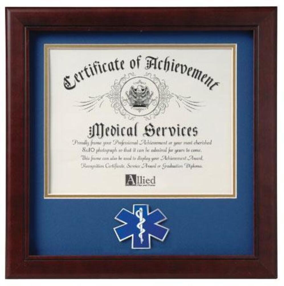 Flag Connections Emergency Medical Services Certificate of Achievement Frame. The Military Gift Store