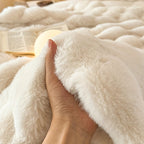 1pc Super Soft Faux Rabbit Fur Blanket - All Seasons Wool Blanket for Bedroom, Office, Camping, and Travel - Warm and Comfortable - Perfect Home Decoration Lootquake LLC
