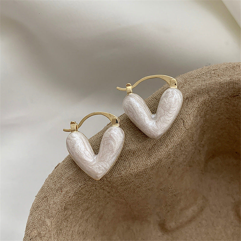 Love Earrings For Women's New Peach Heart Small And Luxury Pi-Mart