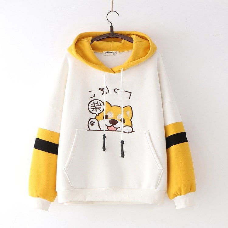 Puppy print long sleeve hoodie Pi-Mart