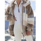 Multicolor patchwork hooded short fashion jacket Pi-Mart