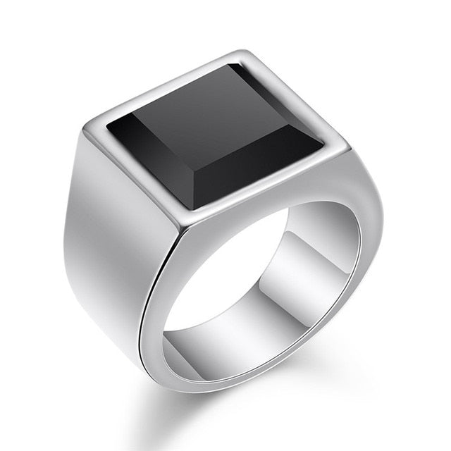 ZORCVENS Black Stone Rings for Men Pi-Mart