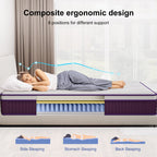 Spring-Loaded Hybrid Mattress 10 Inches helps relieve physical stress and promote deep sleep Pi-Mart