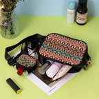 Casual versatile woven shoulder crossbody bag, small crossbody purse 2 in 1, simple portable cosmetic storage bag - SJB-DIAMOND ELITES