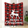 1pc Christmas Elk Blankets, Luxury Cozy Warm Flannel Fleece Throw Blanket, Black Bedspread For Couch Chair Bed Sofa Travel Lootquake LLC