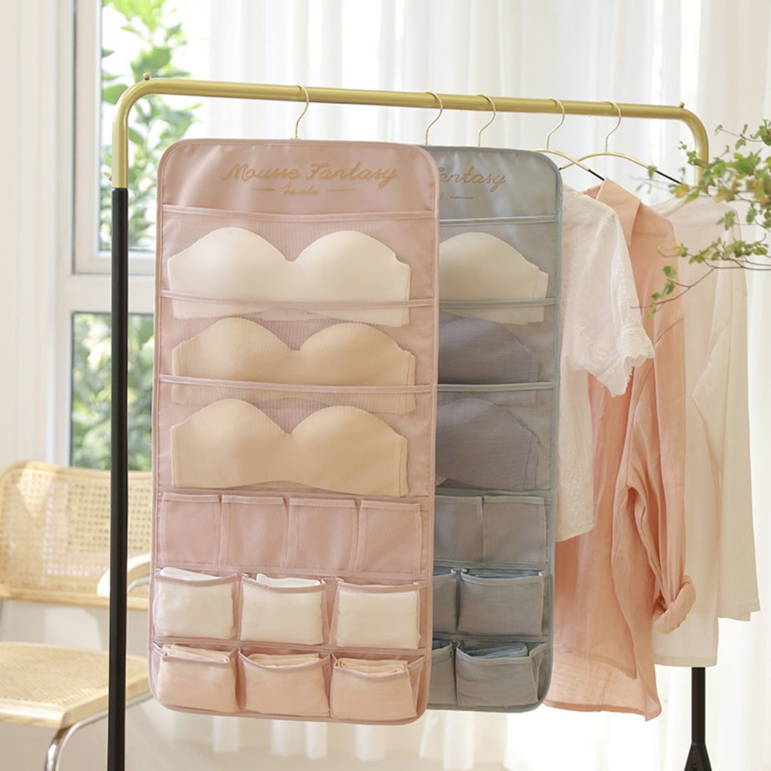 Underwear storage hanging bag, wall-mounted double-sided storage bag, underwear bra socks finishing bag, wardrobe hanging bag - SJB-DIAMOND ELITES