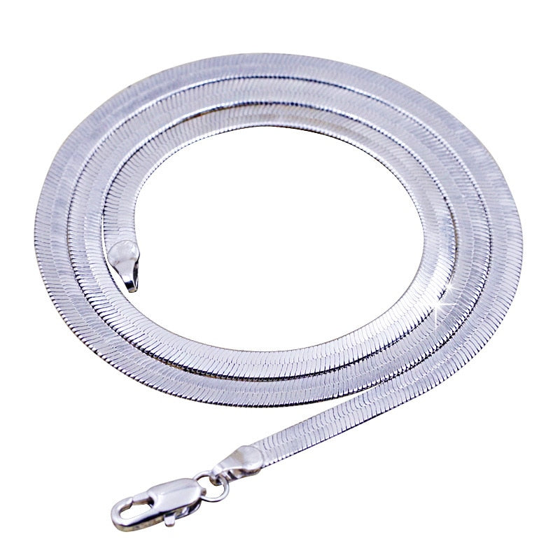 Snake Chain Platinum Plated Men`s Necklaces Pi-Mart
