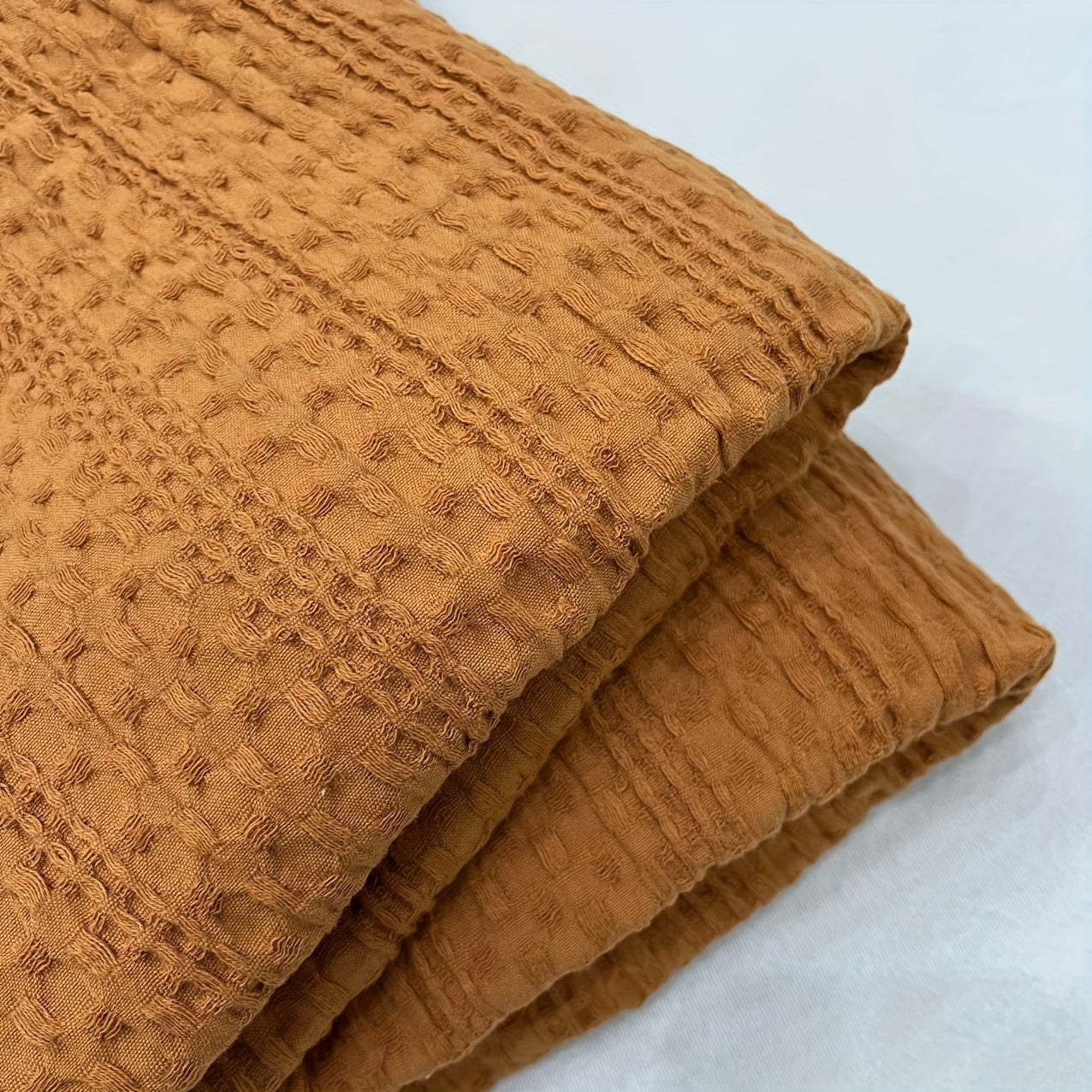 1pc 100% Cotton Waffle Weave Textured Throw Blanket, Soft Skin-Friendly Breathable Vintage Stripe Pattern For Living Room Bedroom Sofa Decor, Gift For Friends Parents For Holidays, Air Conditioner Blanket, Outdoor Shawl Wrap, Lootquake LLC