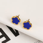 New Stainless Steel Plant Fritillary Five Leaf Petals Earring Bracelet Necklace Jewelry Set Women Cross-border Hot Selling Lot Pi-Mart