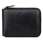 Dopp Men's Regatta Zip-Around Billfold with Zip Bill Compartment Leather, Black
