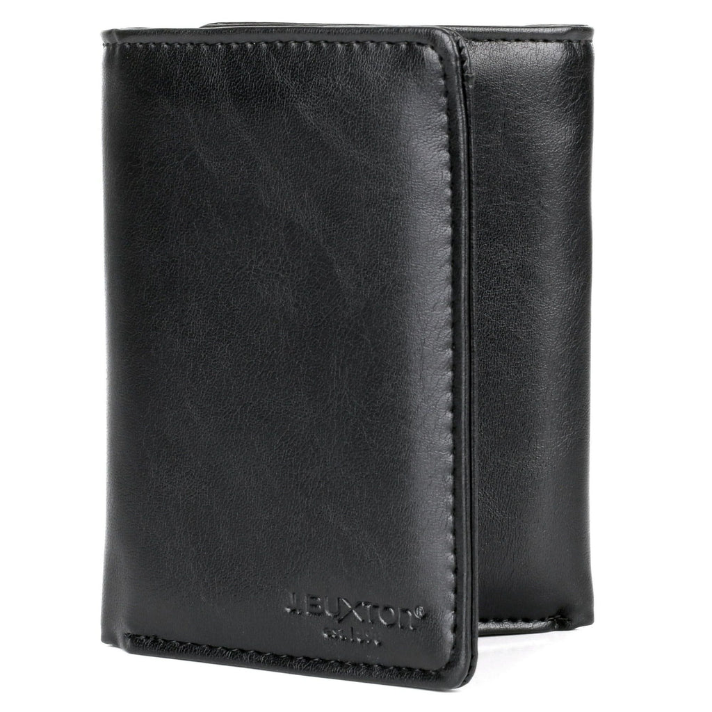 J. Buxton Men's D-Type RFID Three-Fold Vegan Leather, Tan