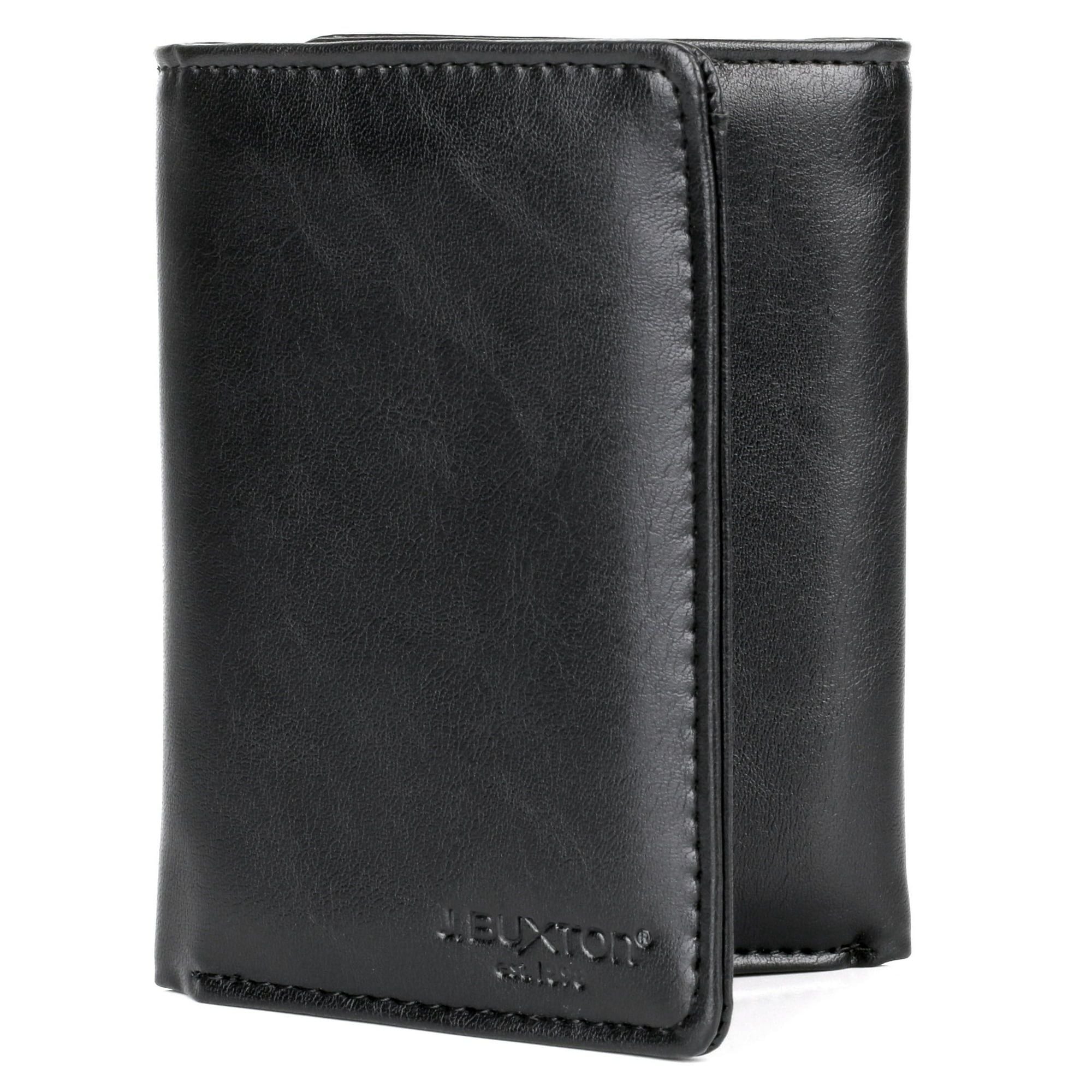 J. Buxton Men's D-Type RFID Three-Fold Vegan Leather, Tan