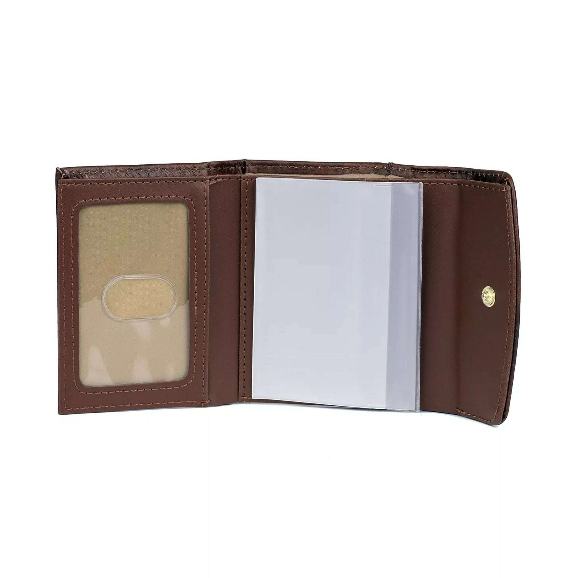 Julia Buxton Women's Heiress Pik-Me-Up Mini-Trifold Leather, Mahogany